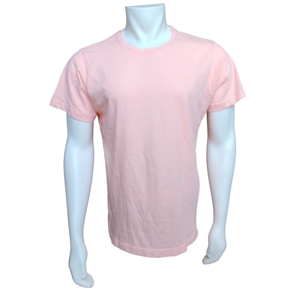 US Vintage Mens Pink Short Sleeve Cotton T-Shirt Crew Neck Size M